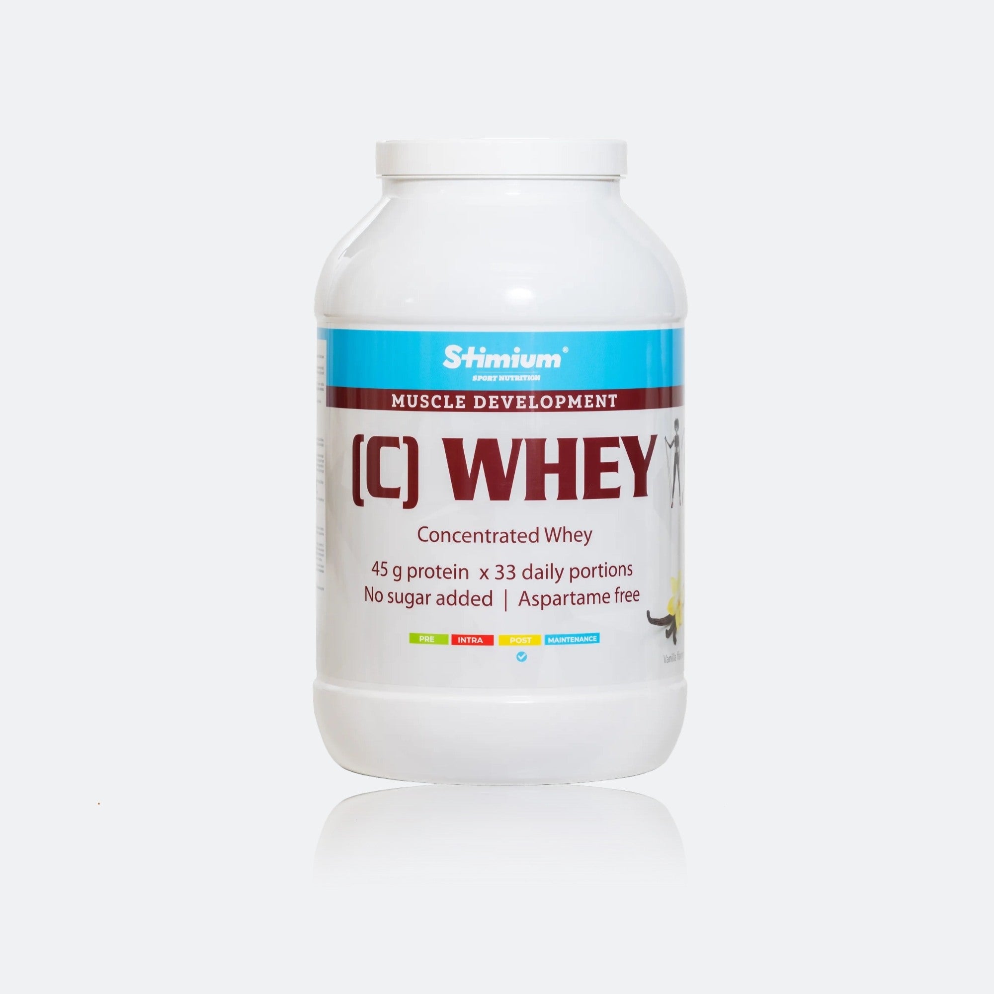Stimium C Whey 2kg Vanilla Protein for Muscle Building Construction