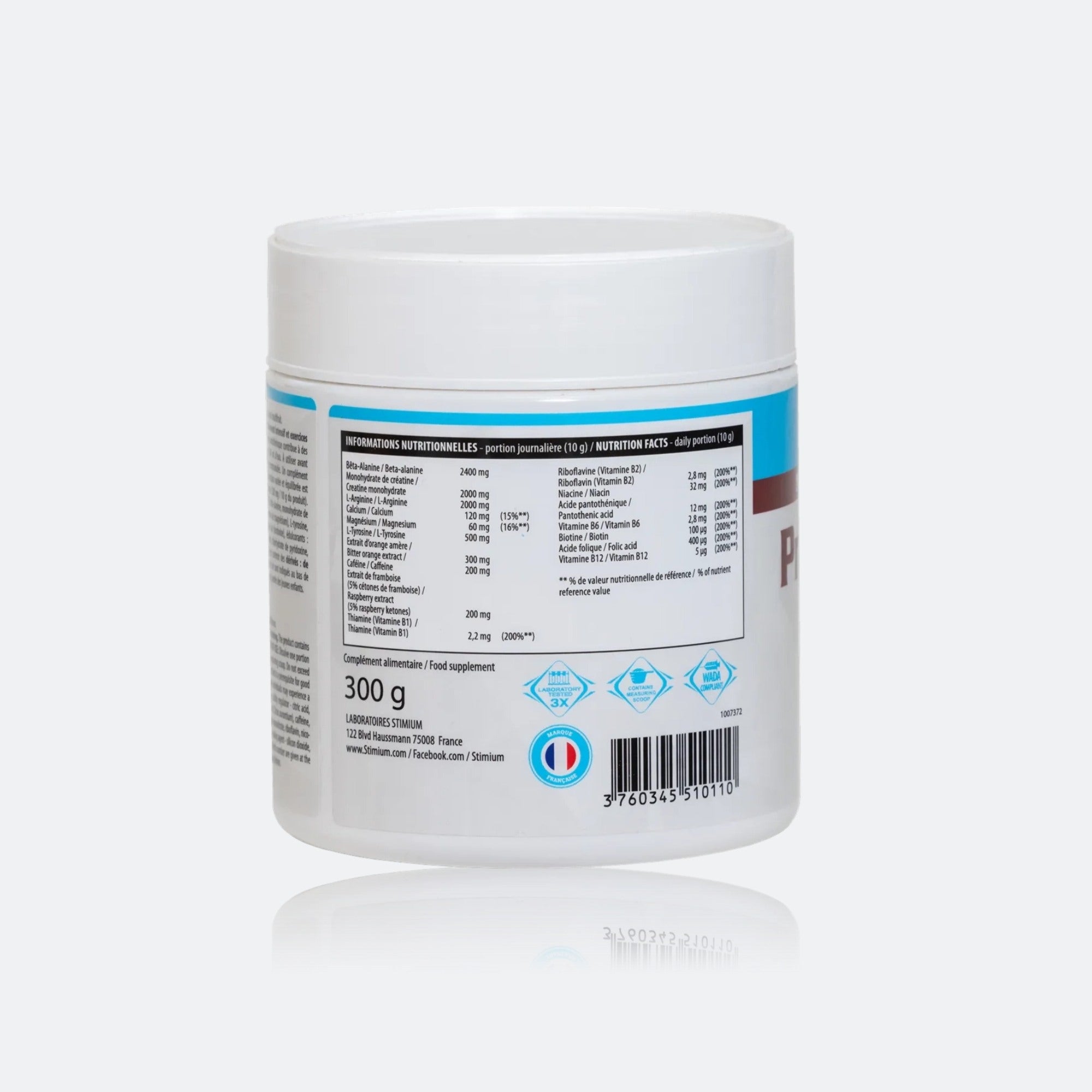 Stimium PreWorkOut Max Boisson énergisante avec caféine bêta alanine & créatine 300g