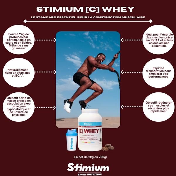 Stimium® [C] Whey chocolat Le standard WPC 80% essentiel POUR la CONSTRUCTION MUSCULAIRE Sculpter votre corps. régénérer vos muscles., perdre de la masse grasse, consolider sa structure musculaire. WPC 81% pour recuperation optimisee