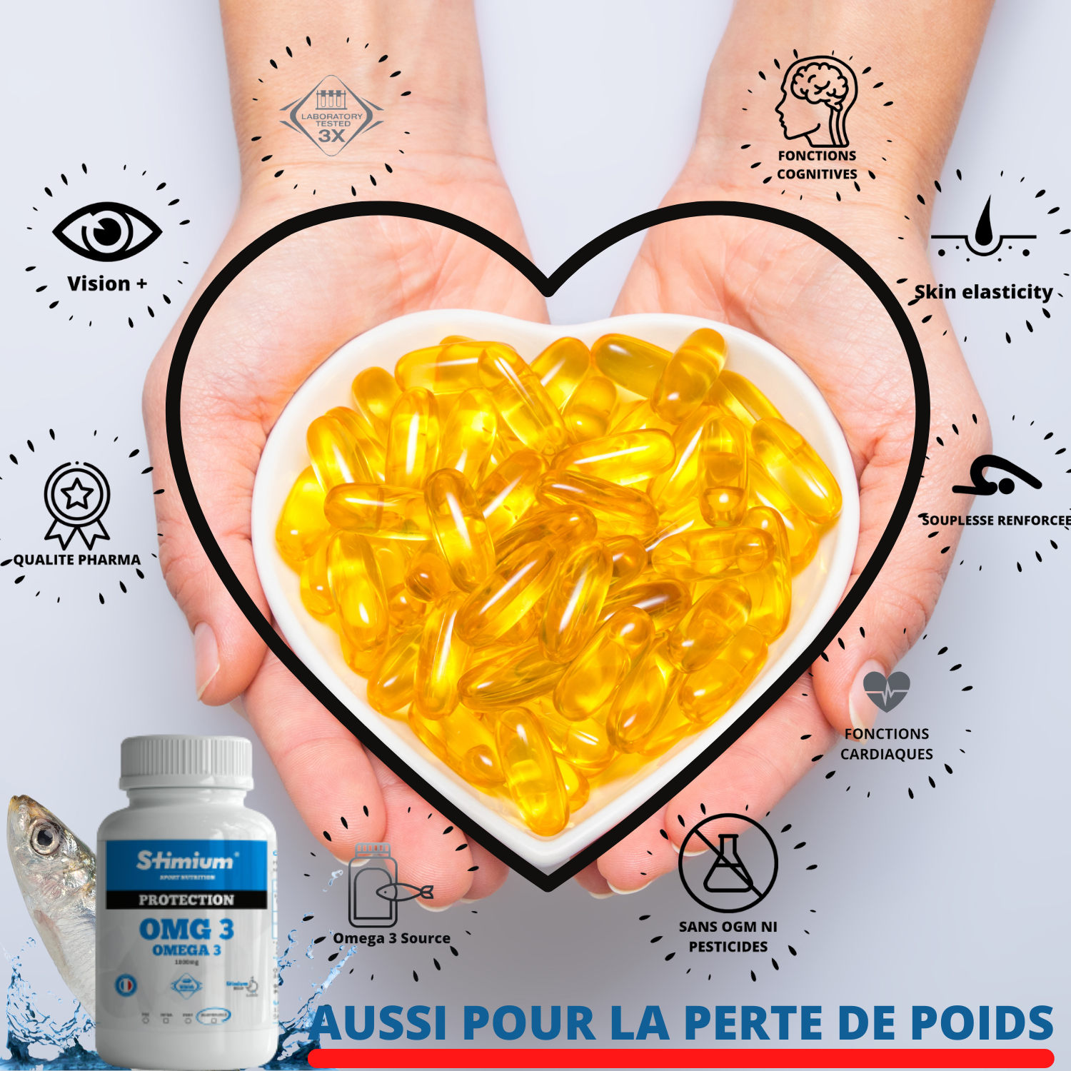 Les Omega 3 sont excellents pour la perte de poids, de cellulite et de masse grasse grace a l'ALA, la DHA et l'EPA
