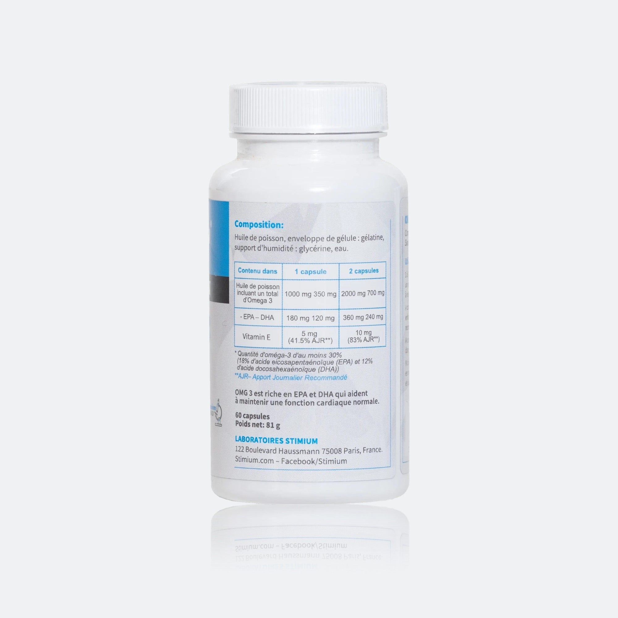 Stimium OMG3 Omega 3 1000mg Haute Concentration EPA et DHA