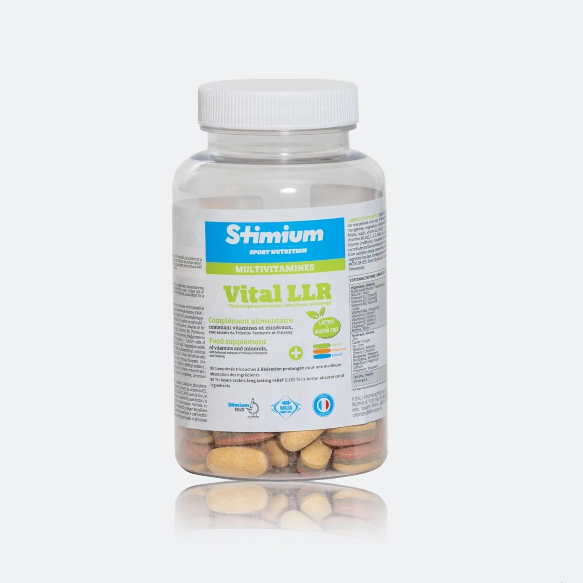 Stimium Vital LLR, comprimé 3 couches vitamines minéraux avec Ginseng et Tribulus