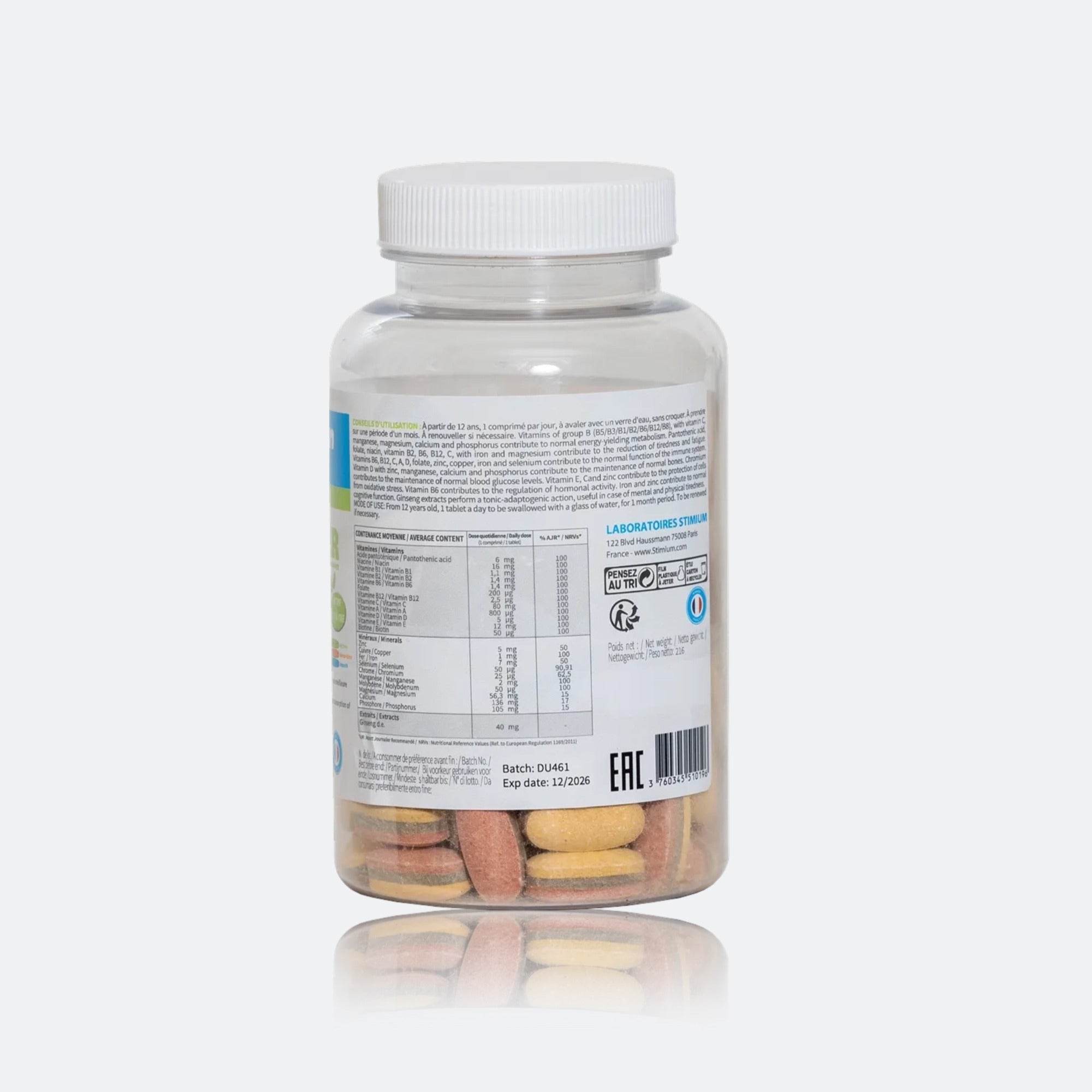 Stimium Vital LLR, comprimé 3 couches vitamines minéraux avec Ginseng et Tribulus