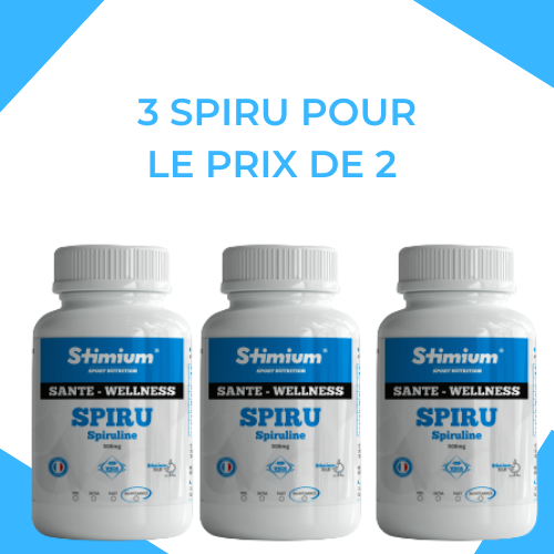Stimium Spiru, spiruline bio 500mg booster energie d'immunite riche en antioxydants, nutriments pour prendre soin de sa sante