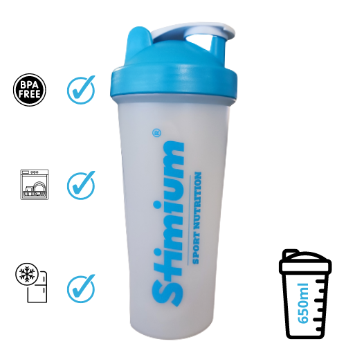 Stimium Shaker à poudre - Hydratation maximum pour Protéines, Whey Protein et Isolate et aussi Boissons d'effort - Mixing ball boule acier inoxydable avec tamis intégré - sans BPA ni Phtalates - 650ml