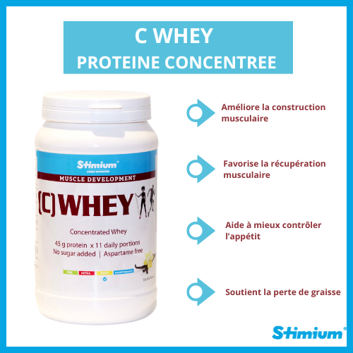 Stimium® [C] Whey [vanille] Le standard WPC 80% essentiel POUR la CONSTRUCTION MUSCULAIRE Sculpter votre corps. régénérer vos muscles., perdre de la masse grasse, consolider sa structure musculaire.