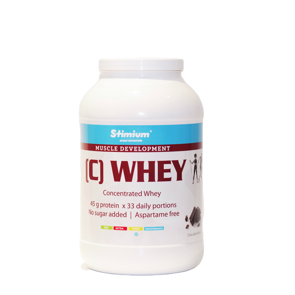 Stimium C Whey Chocolat 2kg de proteine concentree WPC a 80%  81% pour construction musculaire et recuperation optimisee avec une parfaite solubilite sans grumeaux dans le shaker avec du vrai chocolat