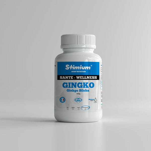 STIMIUM GINGKO, plante adaptogène avec effet pouvoir et puissance des anti-oxydants pour un effet décuplé pour améliorer les fonctions cognitives et le bien-être, favorise la circulation sanguine et lutter contre les jambes lourdes, lutter contre les radicaux libres, stimuler les performances sportives, via une augmentation du flux sanguin permettant une augmentation d’oxyde nitrique (NO), améliore la mémoire, la concentration et l’attention et réduit l’anxiété.