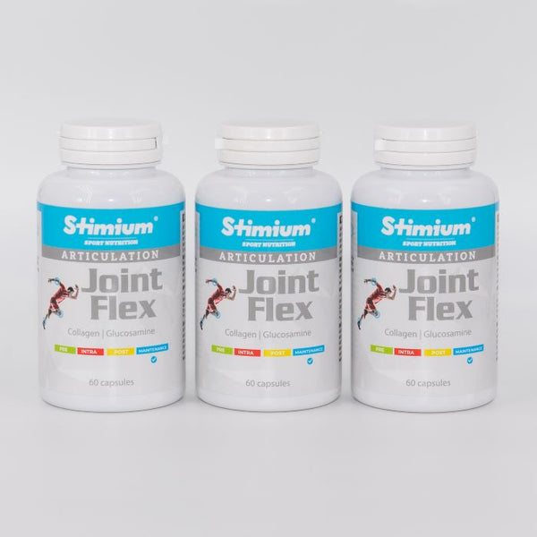 Joint Flex le produit qui soulage les douleurs articulaires, les rhumatismes, l'arthrose grace sa formule ultra complete avec glucosamine, acide hyaluronique oui collagene notamment Pack de 3