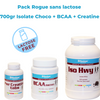 Pack Rogue Isolate proteine Chocolat 85% avec BCAA et Glutamine et créatine comprimé 1gr pour construction musculaire, plus de force et plus de performances