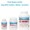 Pack Rogue WPC proteine 81% avec BCAA et Glutamine et créatine comprimé 1gr pour construction musculaire, plus de force et plus de performances