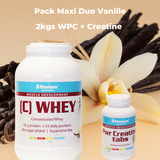 Pack Maxi Duo 2kgs de WPC 80-81% et creatine en comprimé