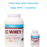Pack maxi duo WPC 80 81% concentrée + creatine en comprime 1gr pour renforcement musculaire et force