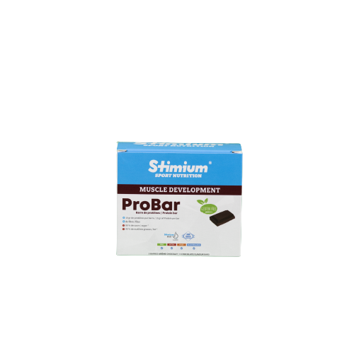 Probar, la barre de 11 grammes de protéines, riche en fibre sans sucre et sans gras, fabriquée en France, avec forte teneur en vitamines, pour le développement musculaire. Parfait pour compléter un apport de protéines, et par exemple si un trail pour nourrir les muscles et améliorer les performances. 