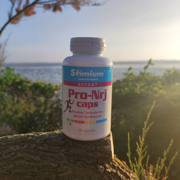 Stimium Pro Nrj Caps Vitalite et force avec Beta Alanine, Rhodiola, ginseng, cafeine, taurine - endurance, production de NO monoxyde d'azote, synthese d'ATP Adenosine triphosphate
