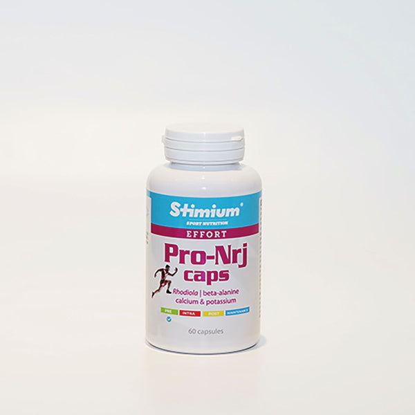 Stimium Pro Nrj Caps Vitalite et force avec Beta Alanine, Rhodiola, ginseng, cafeine, taurine - endurance, production de NO monoxyde d'azote, synthese d'ATP Adenosine triphosphate