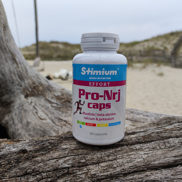 Stimium Pro Nrj Caps Vitalite et force avec Beta Alanine, Rhodiola, ginseng, cafeine, taurine - endurance, production de NO monoxyde d'azote, synthese d'ATP Adenosine triphosphate