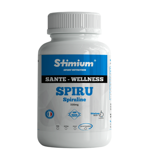 STIMIUM SPIRU le «Super Aliment » aux vitamines et minéraux hautement biodisponibles pour améliorer la performance et la récupération, pour favoriser la prise de masse maigre, pour protéger des carences et réduire le risque de blessure, pour un apport énergétique ultra rapide et pour favoriser le tonus et la vitalité au quotidien.