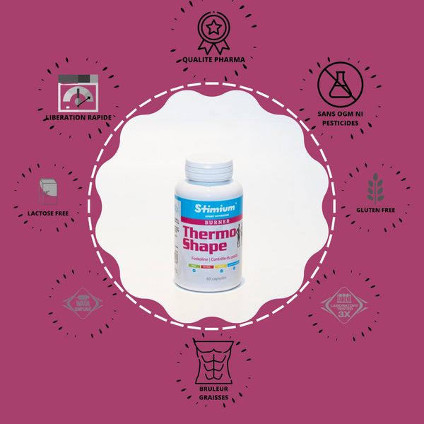 Stimium® ThermoShape bruleur de graisse avec Forskoline pour combattre les kilos en trop et atteindre un poids de forme optimal, se sentir plus léger, mieux dans son corps et améliorer ses performances